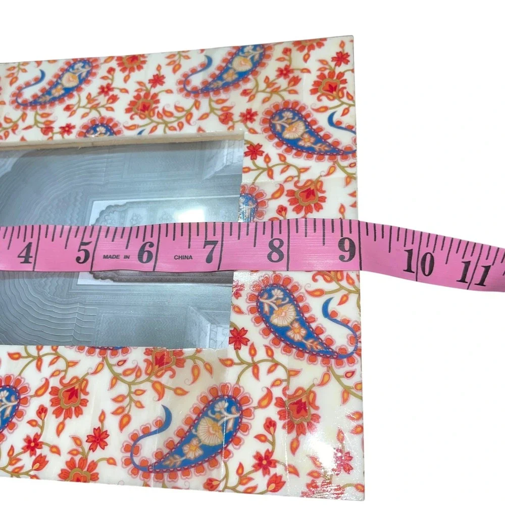 Floral Paisley Picture‎ Frame 4x6 Photo  Ceramic Decorative Accent
